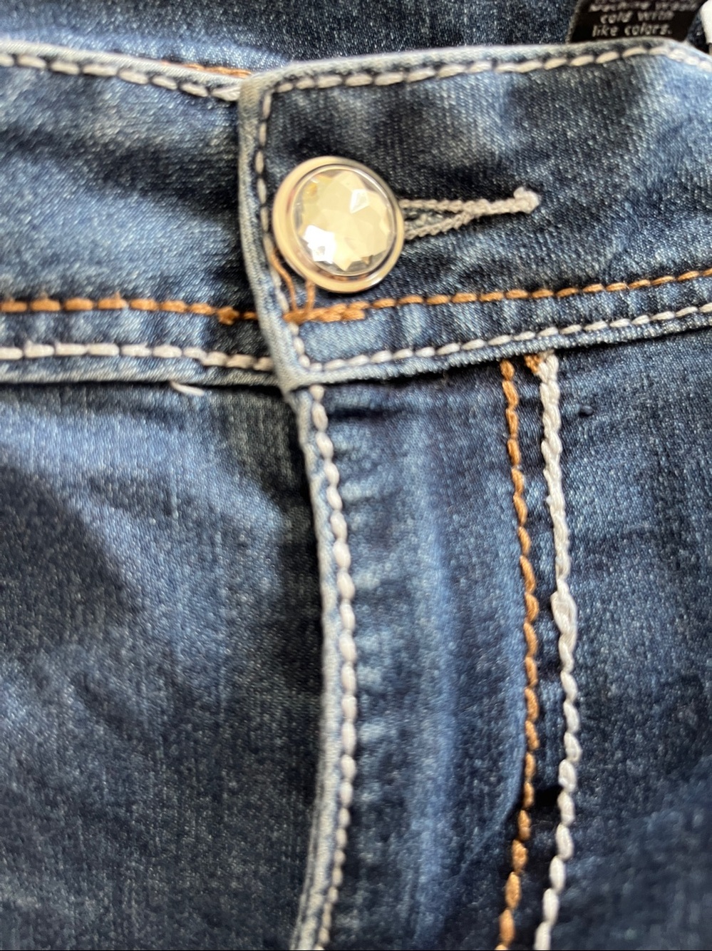 ARIZONA Blue Bootcut High Rise Rhinestone Stud Detail Denim Jeans 16 - Picture 5 of 9